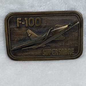 Vintage‎ US Military F-100 Super Sabre Aircraft Commemorative Belt Buckle metal